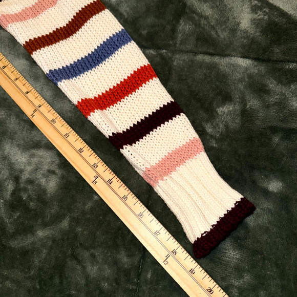 Evereve Sweater Women's Medium Cream Multi Striped Knitted Crewneck Pullover - Picture 8 of 9